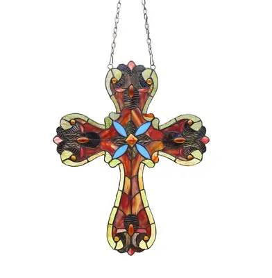 Buy 20  Antique Vintage Style Stained Glass Cross Window Hanging Panel Suncatcher • 72.29£
