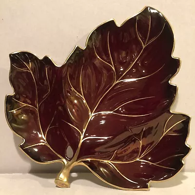 Buy Vintage Carlton Ware 'rouge Royale' Large Maple Leaf Dish In Stunning Condition • 15£
