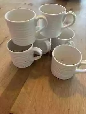 Buy Portmeirion Sophie Conran White Ribbed Short Mug - Porcelain • 30£