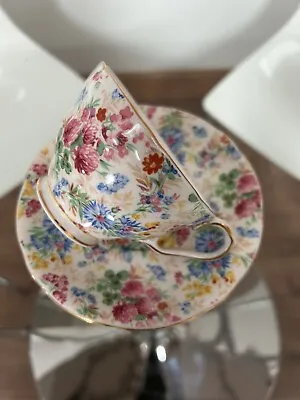 Buy Aynsley Chintz Floral Tea Cup And Saucer • 11£