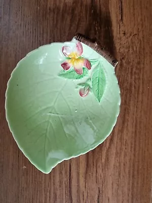 Buy Carlton Ware Art Deco Dish With Pretty Pink Flower With Leaf • 4.99£