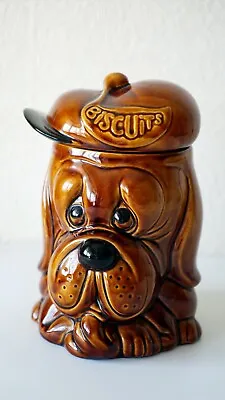 Buy Vintage P&K Ceramic Biscuits Container Dog Artwork Handmade Studio Great Quality • 28£