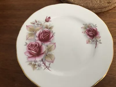 Buy Queen Anne Bone China Side Plate X4, Pattern 8619, Pink Rose • 7£
