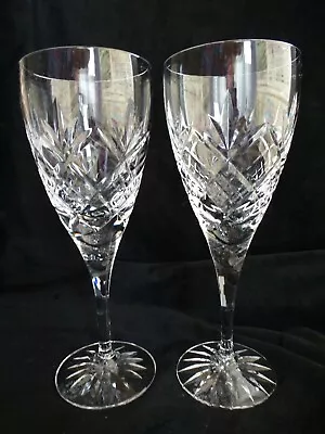 Buy Royal Doulton  Elegant.Wine Glasses. Flutes. Hand Cut Glass. 7.5 Ins.PAIR. ..VGC • 24£