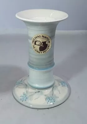 Buy Vintage Retro 1970's Jersey Pottery Candle Stick Blue Floral Pat Original Label  • 7£