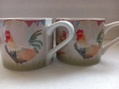 Buy Laura Ashley Best In Show Chicken & Cockerel Coffee Tea Ceramic Mugs Cups X  2 • 12.99£