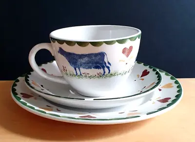 Buy Jacks Farm Animals And Love Hearts Trio Cup Saucer And Side Bread Cake Plate • 12£