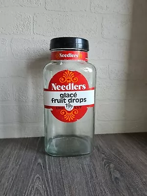 Buy Vintage Glass Shop Sweet Jar, Original Label Needlers Glacé Fruit Drops 12  Tall • 20£