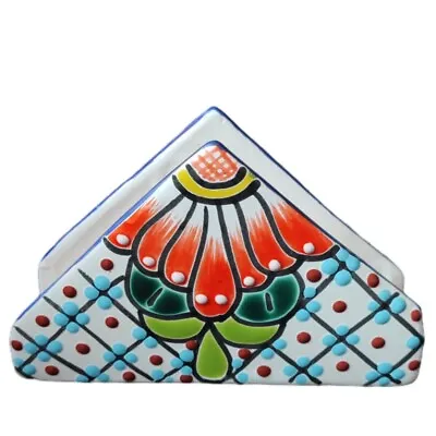 Buy   Mexican Ceramic Napkin Holder Hand Made Folk Art Hand Painted • 14.57£