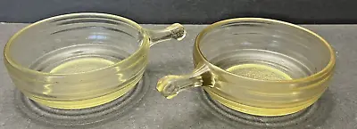 Buy Handled Bowls - Pair Of Depression Glass Handled Bowls Yellow 5   Inches • 11.45£