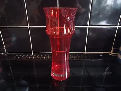Buy Riihimaki Riihimaen Lasi Oy Vintage Scandi Red 1373 Glass Vase Tamara Aladin MCM • 24.95£