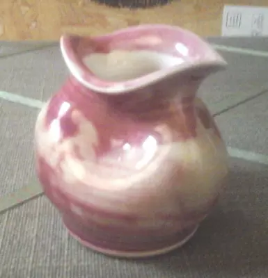 Buy Ewenny  Studio Pottery Wales Pink Cream Pinched Vase  3 Inch High • 18£