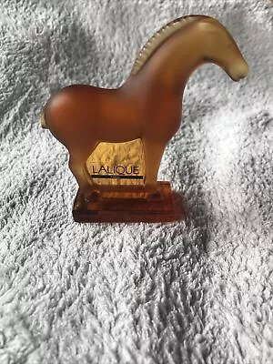Buy LALIQUE FRANCE AMBER CRYSTAL “ TANG ” HORSE PAPERWEIGHT SIGNED No. 1183000 • 195£