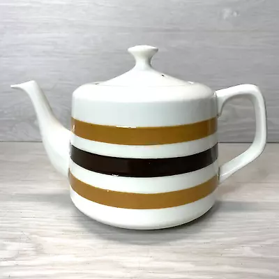 Buy Carrigaline Pottery Ireland Brown White Striped Teapot Vintage • 30.88£