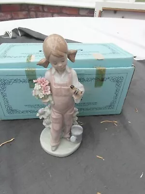 Buy LLADRO Figurine - SPRING GIRL WITH FLOWERS, BIRD & WATERING CAN - 5217 With Box • 39.99£