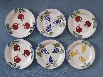 Buy 6 Poole Pottery Dorset Fruits Spongeware Plates 17.5cm • 18£