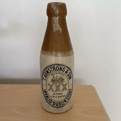Buy Vintage Antique Stoneware Stout Bottle T Armstrong & Son Dipton Lintz Green... • 59.99£
