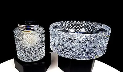 Buy Daum France Artist Signed Crystal Brilliant Cut Glass 3 1/2  Lighter & Ashtray • 137.51£