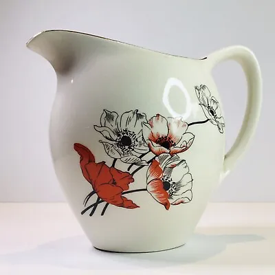 Buy Vintage Ceramic RARE Bristol Pottery Poppy Pattern Morning Milk Jug / Pitcher • 9.99£