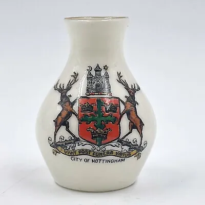 Buy Wh Goss Crested China Souvenir Model Of Swindon Vase - City Of Nottingham Crest • 6.50£