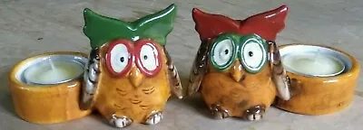 Buy Owl Ceramic Tealight Candle Holders Home Decor House Warming Birthday Gift • 18.24£