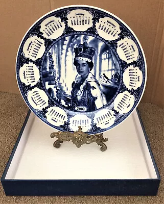 Buy THE OFFICIAL WEDGWOOD GOLDEN JUBILEE CALENDER PLATE:THE QUEEN-2002-9inc EX-BOXED • 5.99£