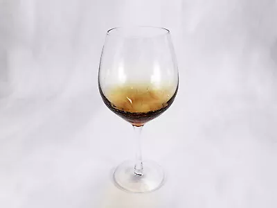 Buy Pier 1 Crackle Sepia Amber Balloon Wine Glass • 18.94£