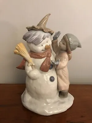 Buy Very Rare Vintage Lladro 8168 Talk To Me Snowman Girl Christmas Statue Figurine • 155£