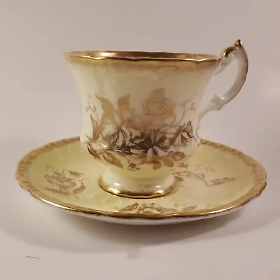 Buy RARE !! Paragon Tea Cup & Saucer In Yellow And  Graceful Gold Pattern • 20.15£