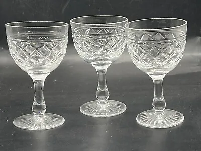 Buy Vintage Edinburgh & Leith E&l Lead Crystal Glass Sherry Glasses Set Of 3 • 28.99£