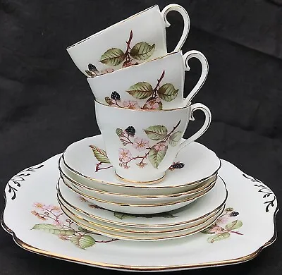Buy Rare Vintage 1960s Adderley Bramble Bone China Floral Tea Set • 55£