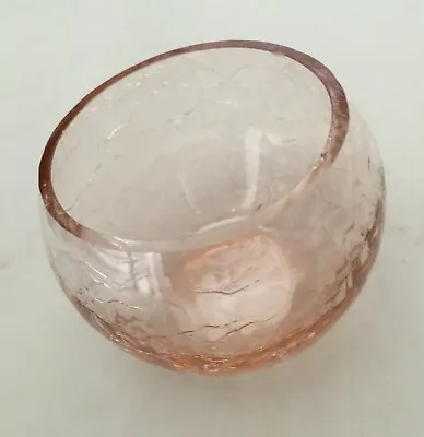 Buy Crackle Glass, Pink Globe Ball Vase, 2.5  Tall • 6.66£