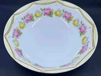 Buy German PK Silesia Porcelain Hand Painted 9  Serving Bowl, Roses And Gold Trim • 31.29£