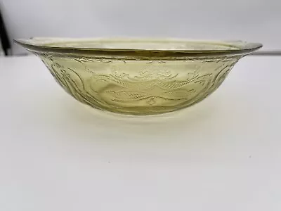 Buy Federal Glass Madrid Yellow Amber Depression Glass Square Rimmed Bowl 8 1/4  • 13.28£