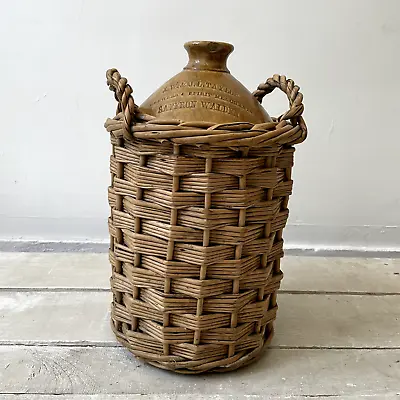 Buy Doulton Lambeth Antique Flagon For J L Taylor Brewers Stoneware In Wicker Basket • 89.99£