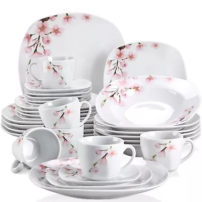 Buy VEWEET 18/20/24/30pc Dinner Set Porcelain Tableware Plate Bowl Set Dinnerware • 45.99£