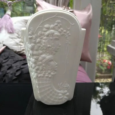 Buy White Bisque Porcelain Kaiser German Art Deco Style Vase • 35£
