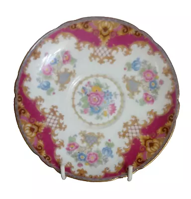 Buy Vintage Shelley Sheraton 13289 Fine Bone China Floral Red/Pink/Gold Saucer 5.6  • 4.99£