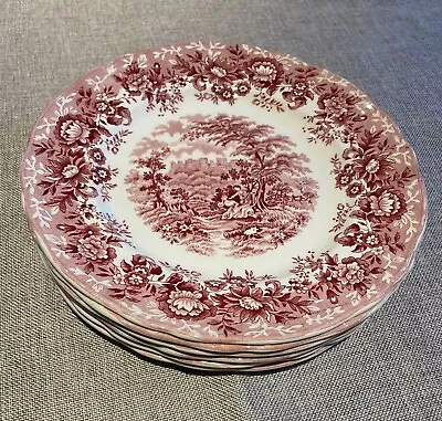 Buy 6 X Vintage Alfred Meakin 'Romance' Red & White Dinner Plates - 10  Diam • 125£