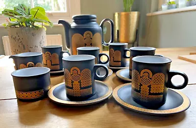 Buy Hornsea Pottery, Midas, Coffee Set 6 Cups/saucers Coffee Pot Milk Jug Sugar Bowl • 85£