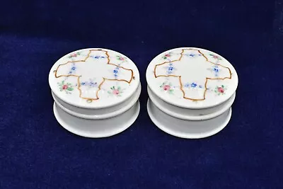 Buy Pair 19thc Antique Limoges French Porcelain Face Cream Pace Pot & Lid • 12£