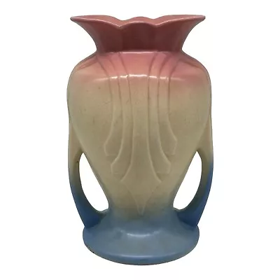Buy Vintage Hull USA 49-9 Mardi Gras Granada Large 9.25” Vase Pottery Double Handles • 28.85£