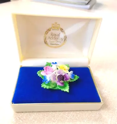 Buy Royal Adderley Floral China Brooch • 4.99£
