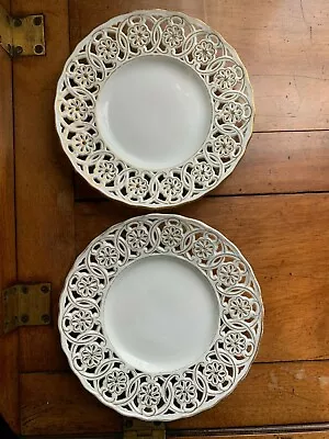 Buy Two Dresden Reticulated Dessert Plates With Under-glaze X Mark, Late 19th Cent. • 72.04£