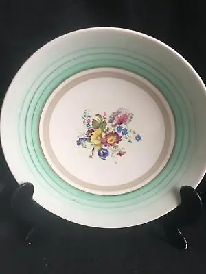 Buy Susie Cooper Grays Pottery Art Deco Dish Floral 10 Ins X 3ins Banded Green (2) V • 8.99£