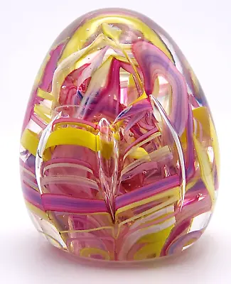 Buy Whitefriars Rare Glass Pink & Yellow Swirly  Paperweight Pattern Number 9893 • 48£