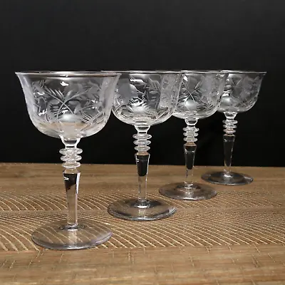 Buy Rock Sharpe 2010-4 Champagne Sherbet Glasses Set Of 4 Vintage Wine Glasses • 36.45£