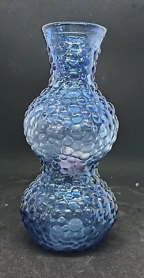 Buy Vaseline Glass Vintage 60's Blue Double Gourd Bubble Vase • 66.02£