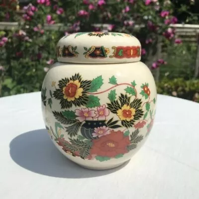 Buy Vintage Sadler Ginger Jar Tea Caddy Oriental Indian Tree Indian Peony Floral • 9.99£