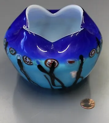 Buy 04/02.  Viz Art Studios Handblown Millifiore Art Glass Rose Bowl, Numbered • 28.72£
